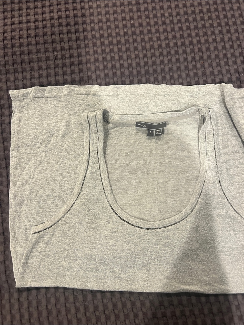 Vince Light Gray Scoop Neck Tank